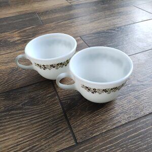 Vintage Pyrex "Spring Blossom Green" Cups | Size US OS